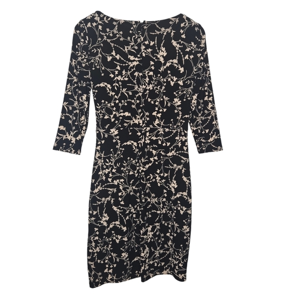 Ralph Lauren LRL Black Label Floral Ruched Waist Stretch Jersey Shift Dress 4 - Picture 2 of 10